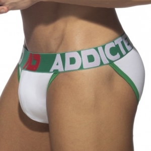 Addicted Open Fly Bikini White-Green