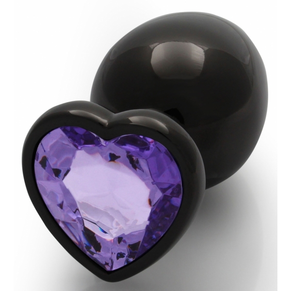 Bijou anal Heart Gem L 8 x 4cm Black-Violet