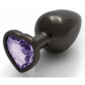 Bijou anal Heart Gem L 8 x 4cm Black-Violet