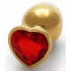 Anal Heart Gem Juwel L 8 x 4cm Gold-Rot