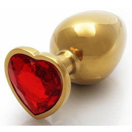 Ouch! Anal Heart Gem Juwel L 8 x 4cm Gold-Rot