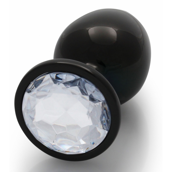 Bijou anal Round Gem L 8 x 4cm Preto-Transparente