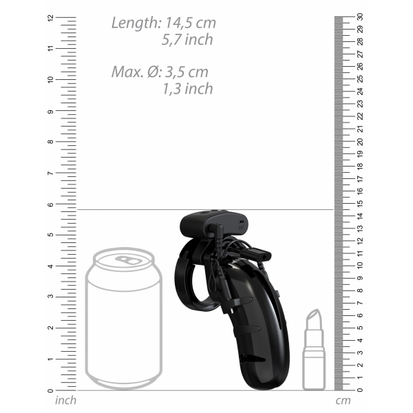 Electro ManCage Jaula de Castidad Modelo 22 - 11.5 x 3.4cm Negro