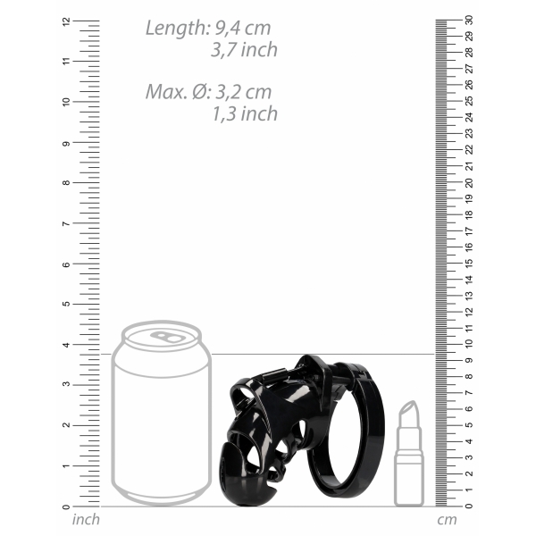 Gaiola de castidade ManCage Modelo 25 - 9 x 3,5cm Preto