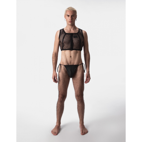 Crop Top Filet Many Preto