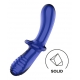 Glazen dildo Dubbel Kristal 18,5 x 3,5cm Blauw