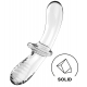 Glazen dildo Dubbel Kristal 18,5 x 3,5cm Helder