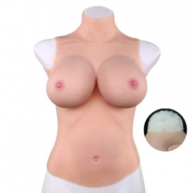 CrossGearX Full bust Realistic breasts Cotton - High neck - D cup