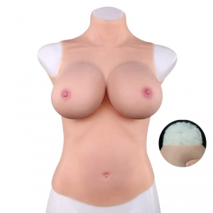 CrossGearX Volle buste Realistische borsten Katoen - Hoge hals - D-cup