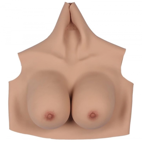 Busto Silicone para seios com decote alto E cup