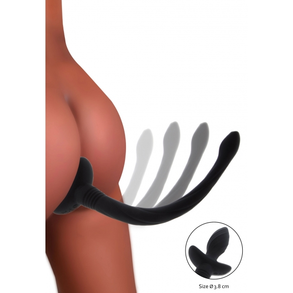 Plug Vibrant Queue de Chien Wiggle Tail 9 x 4cm Noir