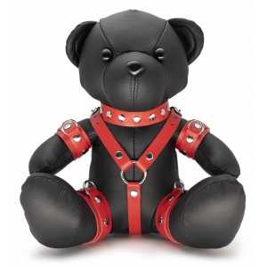 The Red Ours en cuir EDDY The BDSM Teddy Bear Rouge