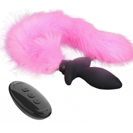 Swing and Vibrating Butt Plug with Fox Tail PINK