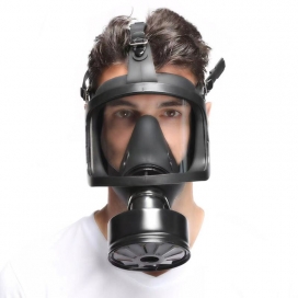 Men Army Masque à gaz BDSM FULL VISU Noir