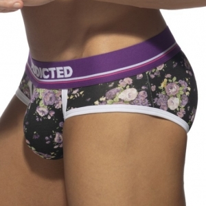 Addicted Slip Violet Flowers Black-Violet