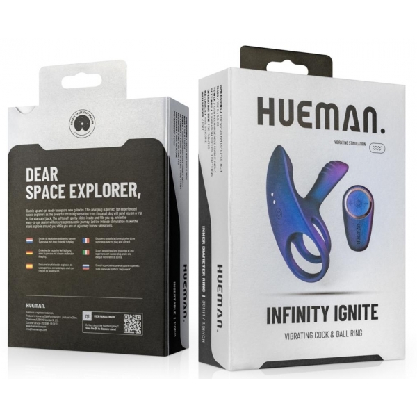 Hueman Infinity Ignite Cockring + Punta del pene - Diametro 38 mm