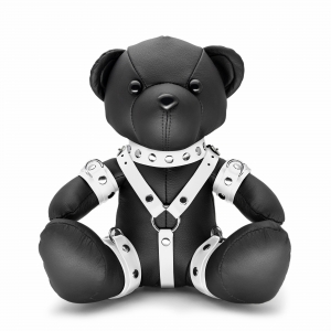 The Red Urso de couro Bendy The Bdsm Teddy Bear Branco