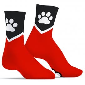 Kinky Puppy Socks Red Paw Kinky Puppy sokken