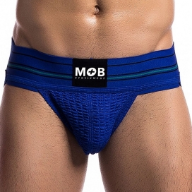 MOB Eroticwear Fetish Classic Wide Jockstrap Blue