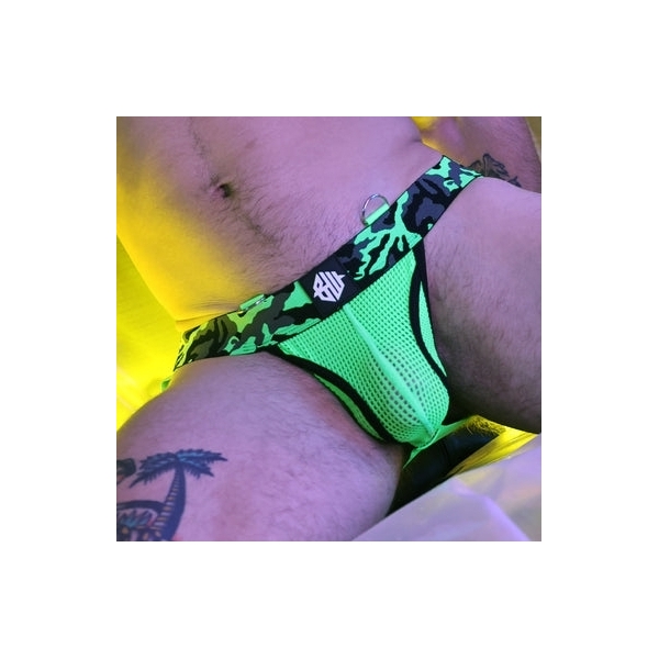 Jockstrap Neo Camo Groen Neon