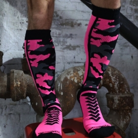 Breedwell Neo camo sock Neon Pink