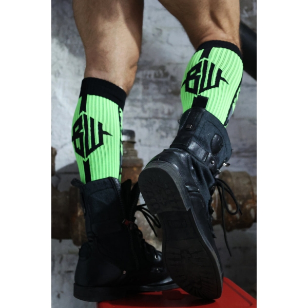 Neo Camo High Socks Black-Green Neon