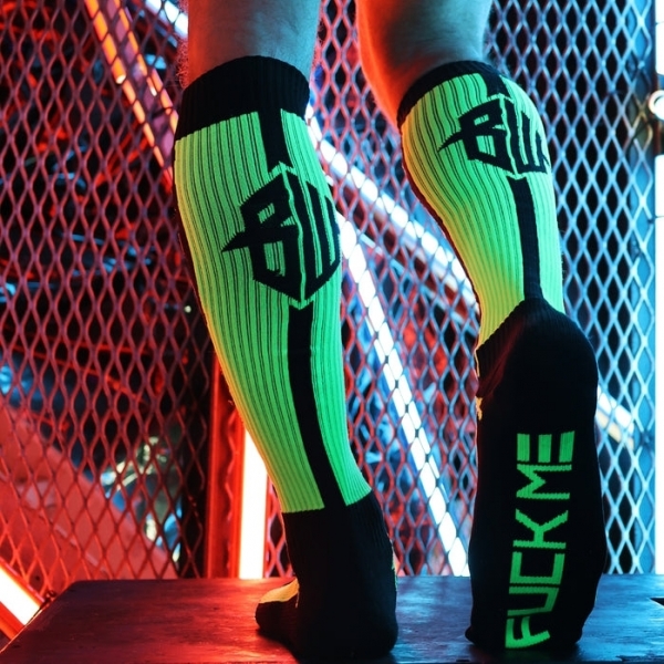 Neo Camo High Socks Black-Green Neon