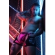 Boxer Bottomless Neo Camo Preto-Rosa Neon