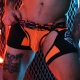 Boxer Bottomless Neo Camo Schwarz-Orange Neon
