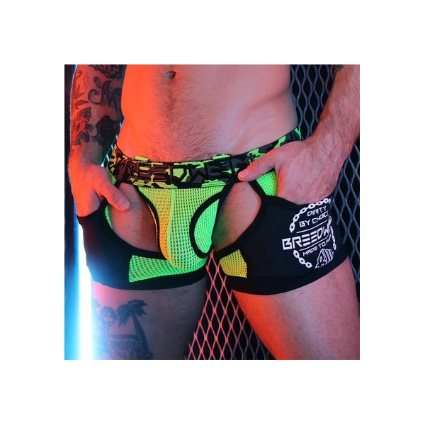 Boxer Bottomless Neo Camo Schwarz-Grün Neon