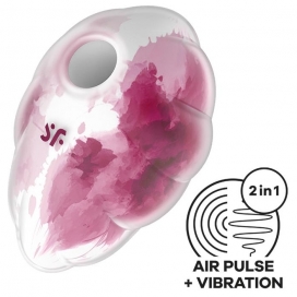 Satisfyer Cloud Dancer Clit Sucker and Vibe Red Print