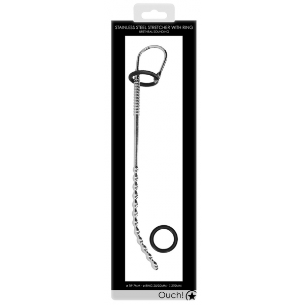 Steel Beads Curved Urethra Rod 25cm - Diameter 5-7mm