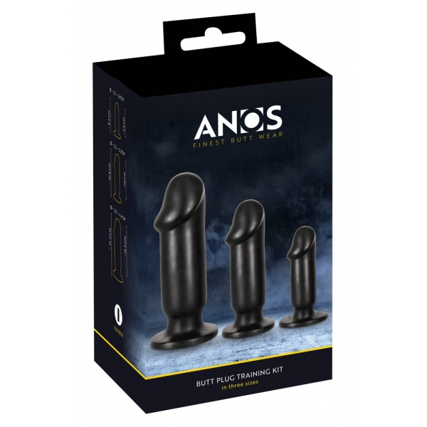 Set of 3 Plugs Butt Anal Kit 13.5 x 4.5cm