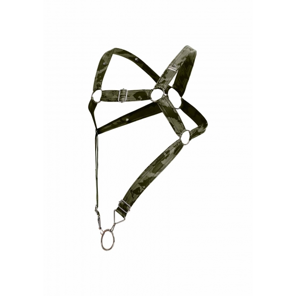 DNGEON Cross Cockring Harness Green