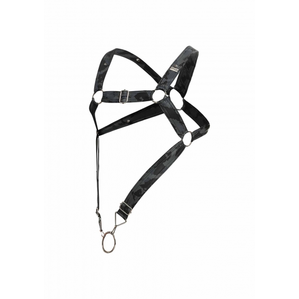 DNGEON Cross Cockring Harness Grey