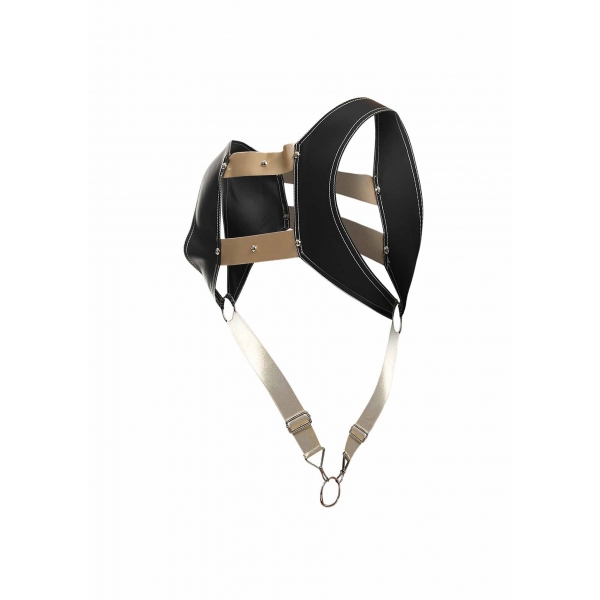 Dngeon Cockring Top Harness Schwarz-Gold