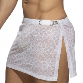 Addicted Jupe homme en Dentelle FLOWERY LACE Blanche