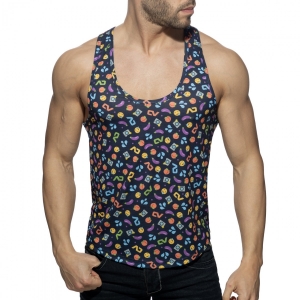 Addicted Emoji tank top Navy