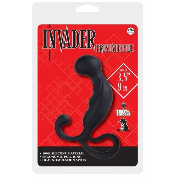 Bulbed Intruder Prostate Stimulator 9 x 3.2 cm Black