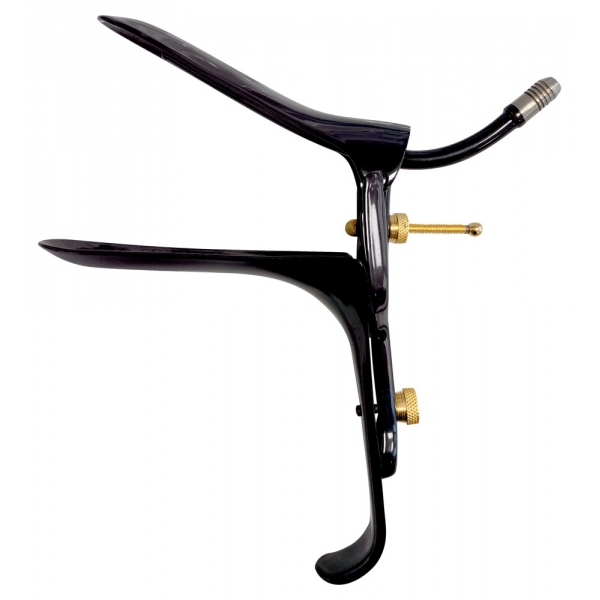 Anaal metalen speculum Tuit 10 cm - Hoogte 6,5 - 8 cm Zwart