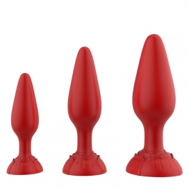 FUKR Kit de 3 tapones Rolarose 11 x 4,1cm Rojo