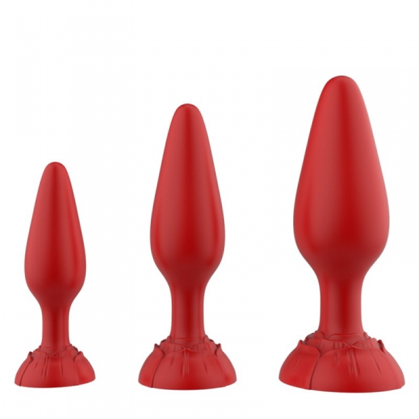 Rola Rose Anal Plug Three Piece Set RED