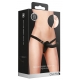 Silicone Ribbed Strap-On - Adjustable - Black