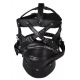 Head Harness with Zip-up Mouth and Lock - Black