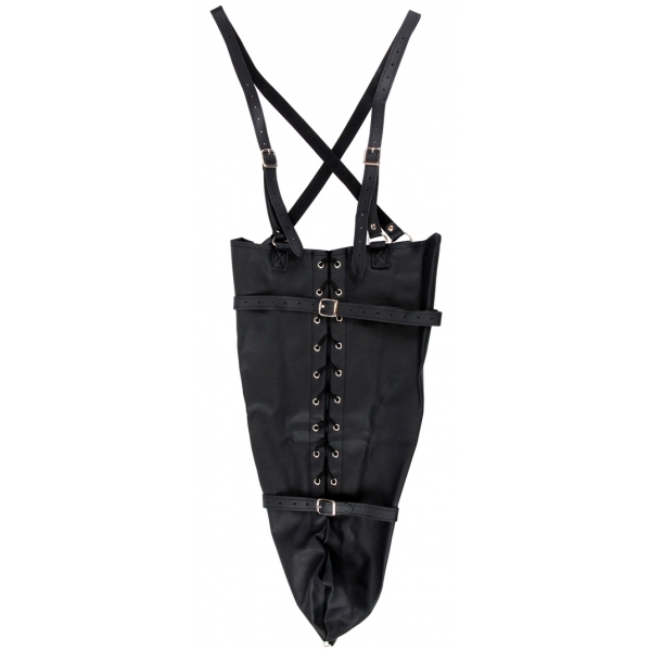 Lace-Up Full Black Arm Camisole