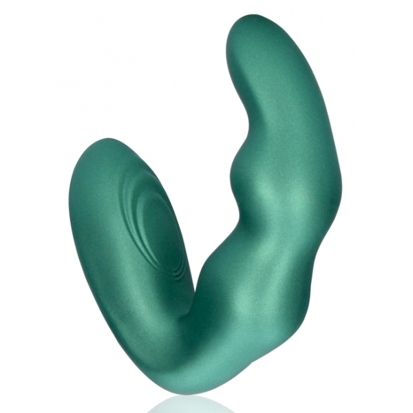 Estimulador de próstata doblado 10 x 3,5 cm Verde metálico