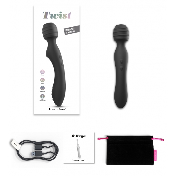 Bacchetta Twist 12 x 3,5 cm nero