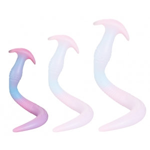 unicorny Eel Long Silicone Butt Plug - Luminous BLUE S