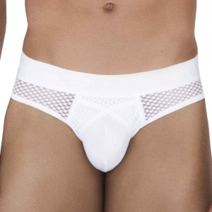 CLEVER Swirl fishnet briefs White