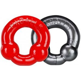 Pack Cockrings Ultraballs Oxballs Gris - Rouge